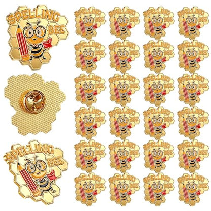 Knitgrip Award Lapel Pins Bulk Academic Recognition Enamel Pins Honors Gift for Student Office Government Club Members - style: Spelling Bee