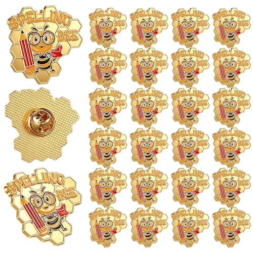 Knitgrip Award Lapel Pins Bulk Academic Recognition Enamel Pins Honors Gift for Student Office Government Club Members - style: Spelling Bee