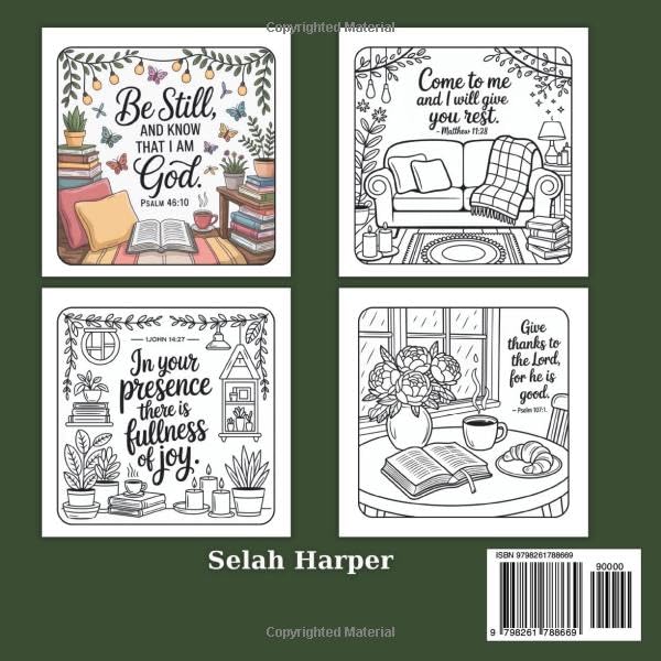 Devotional Coloring Book for Women ”Rest in Him”: Bible Verse Colouring Designs for Adults