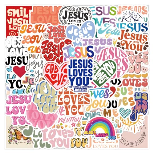 Jesus Faith Stickers Pink Bible Verse Decals for Christian Teen Adult 55PCS - color: Jesus