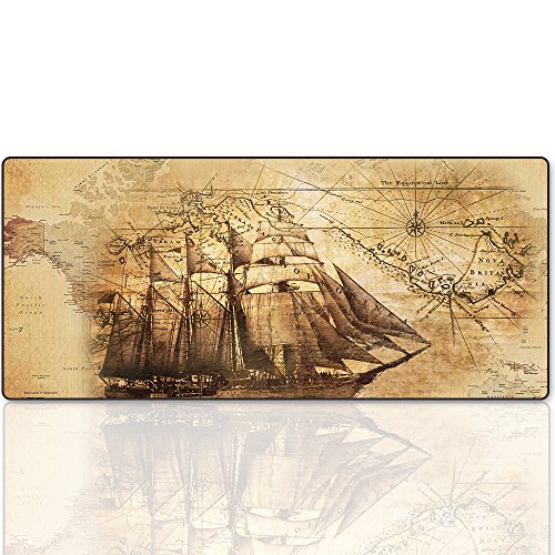 XXL Professional Large Mouse Pad & Computer Game Mouse Mat (35.4x15.7x0.1IN, Boat) - color: Boat, size: 35.4L x 15.7W inches