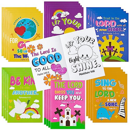 24Pcs Bible Coloring Books Religious Theme DIY Color-in Pages - color: A-bible Style ①