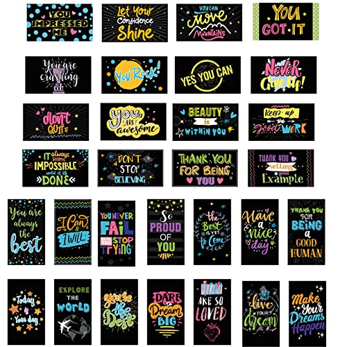 Outus 120 Pcs Motivational Encouragement Inspirational Card Boho Rainbow - style: Dark Style