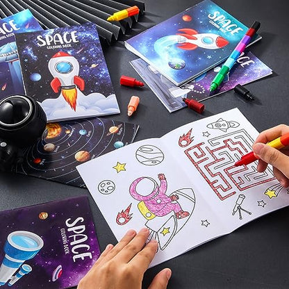 BenLouis 24 Pcs Outer Space Mini Coloring Books for Kids Party Favors - style: Space