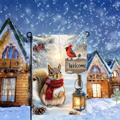 Welcome Winter Christmas Garden Flag 12x18 Inch Double Sided for Outside - color: Winter-12 x 18"