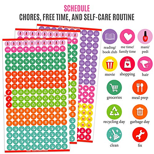 Mirida Planner Stickers, 1867 Daily Icons for Journal & Calendar