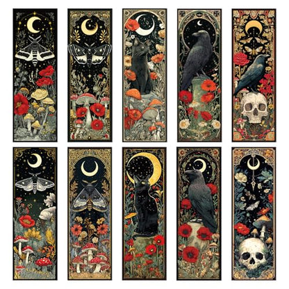 Wxiben 100 Pcs Fantasy Magic Bookmarks Dark Academia Book Page Marks Gifts - color: Fantasy