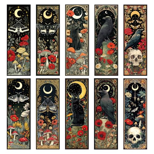 Wxiben 100 Pcs Fantasy Magic Bookmarks Dark Academia Book Page Marks Gifts - color: Fantasy