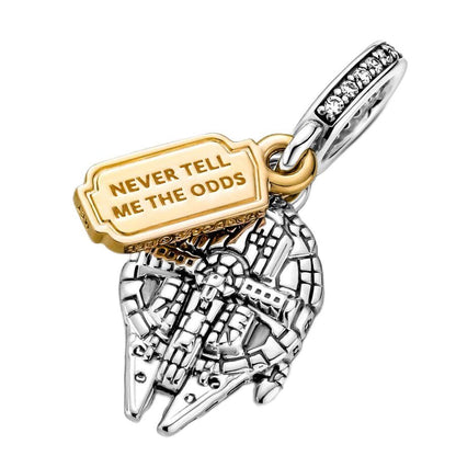 Sport Religious Charm 925 Sterling Silver Pendant,Jewelry Beads Gifts for Women Bracelet&Necklace - color: spacecraft