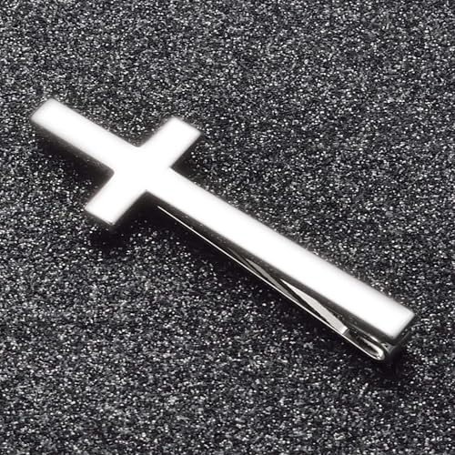 Gold Black Silver Cross Tie Clips For Men Unique Christian Catholic Tie Clip Cross Accessories For Men - style: silver cross