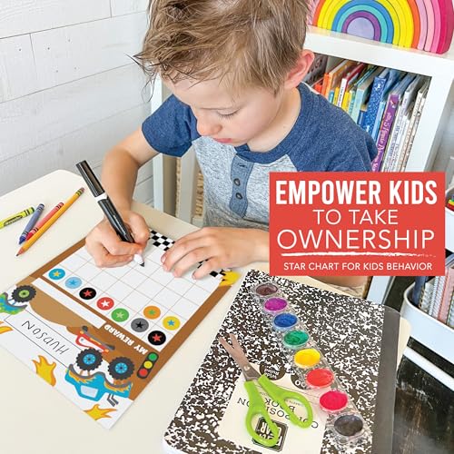 Sticker Chart for Kids Behavior at Home and Back to School Reward Charts - color: Monster Truck