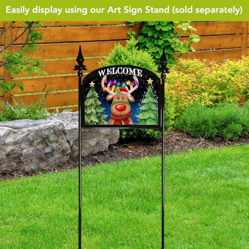 Briarwood Lane Christmas Art Sign 8.25x10.25 Festive Reindeer - color: Festive Reindeer