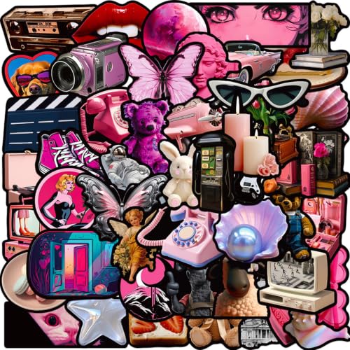 DothRayan 100Pcs Cool Trendy Y2K Stickers, Aesthetic Downtown Girls Stickers Pack for Water Bottle Funny Waterproof Sticker for Teens Adults Vinyl Decals for Laptop Skateboard Party Supplies - color: Downtown Girls B
