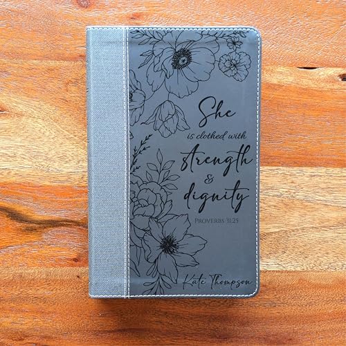 Personalized NIV Personal Bible with Flowers and Verse | Large Print (Black Peony Proverbs)