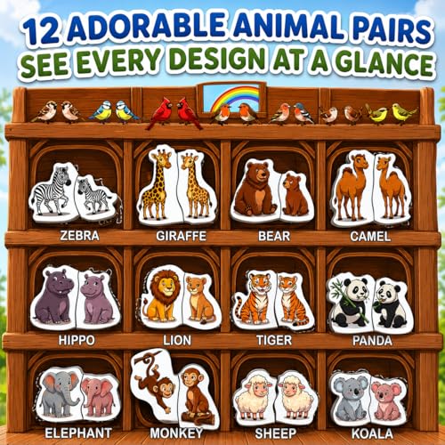 Travofun Magnetic 4-in-1 Animal Game | Travel Toys for Toddlers Ages 3-5 - style: 4-in-1 Animal Game