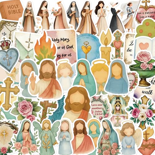 Fancy Land Catholicism Stickers 50Pcs Religious Sticker for Kids Adults