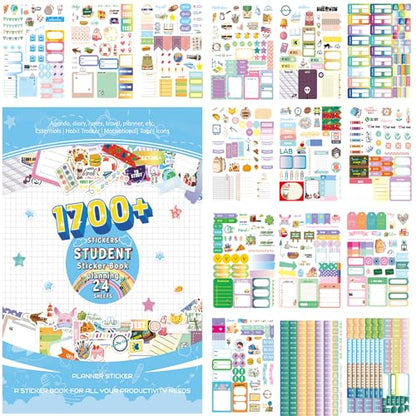1700+ Functional Decorative Planner Stickers Set (Student Theme) - color: Student Learning