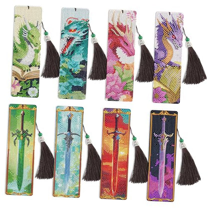 Dragon Sword Diamond Art Bookmarks, Diamond Painting Book Marks for Adults - style: Dragon 02