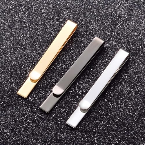 3Pcs Skinny Tie Clip Set Fancy Tie Clips For Men Unique - color: Slim 3 Colors Set