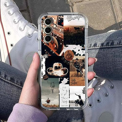 Western Cowboy Aesthetic Collage Case for Samsung Galaxy S26 Plus,Spirit of The West,Trendy Cool Soft TPU Bumper Cover for Samsung Galaxy S26 Plus - color: Cowboy