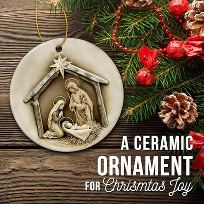ZAGKOO Nativity Christmas Ornaments - Christian Ornament for Christmas Tree - color: Nativity