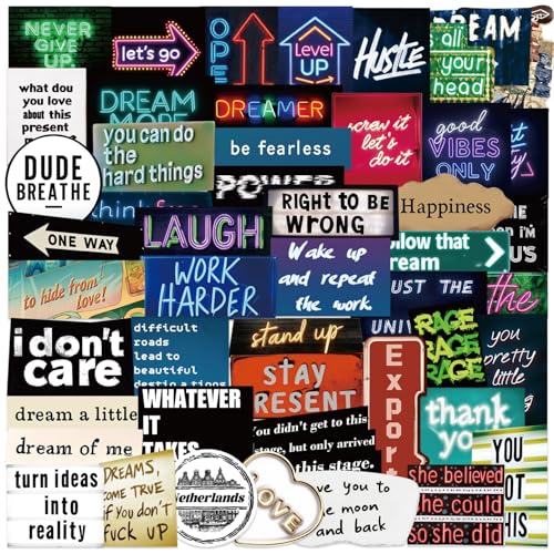 50PCS Motivational Quote Stickers, Inspirational Scrapbook Stickers - style: Contemporary