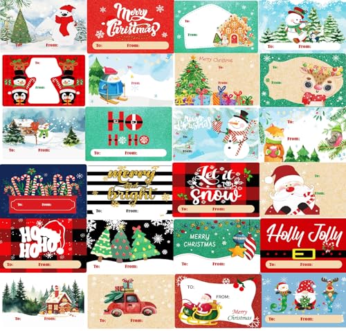 432pcs Christmas Gift Tags Stickers Christmas Gift Tags Self Adhesive Stickers, Gift Tags for Christmas Presents Christmas to from Stickers for Gifts Tag Stickers - style: Christmas Tags