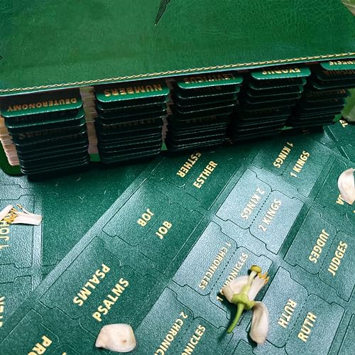 Bible Tabs for Women & Men Green – 80 Gold Foil (66+14 Blank) - color: Green