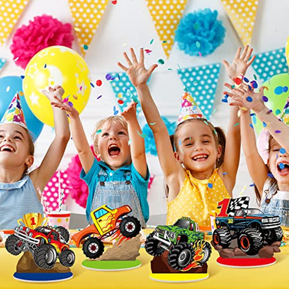 Namalu 16 Pcs Truck Table Decorations Centerpiece for Birthday Party Tables Decorations Blaze Wheels Table Ornaments for Baby Shower Birthday Supplies DIY Decor(Truck) - style: Truck
