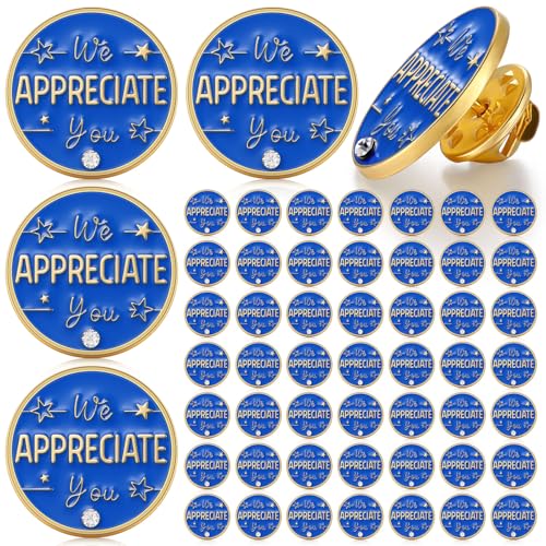Ceenna 50 Pcs Employee of the Month Star Lapel Pins, We Appreciate You - style: We Appreciate You