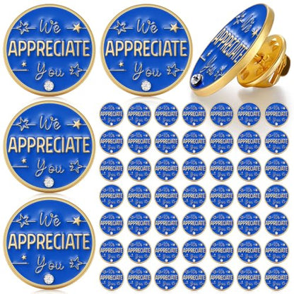 Ceenna 50 Pcs Employee of the Month Star Lapel Pins, We Appreciate You - style: We Appreciate You