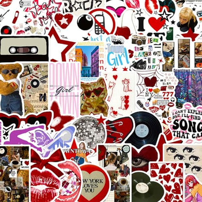 DothRayan Aesthetic Downtown Girls Stickers Pack, 100Pcs Cool Trendy Y2K Stickers for Water Bottle Funny Waterproof Sticker for Teens Adults Vinyl Decals for Laptop Skateboard Party Supplies - color: Downtown Girls a