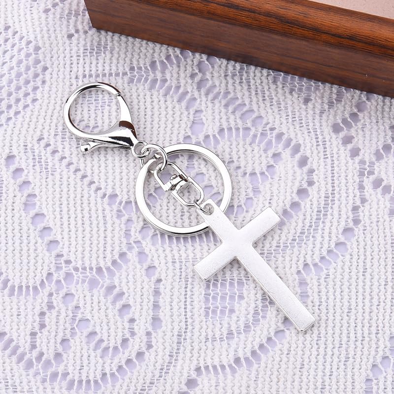 YALLNASL Cross Purse Charm for Handbag Purse Cross Keychain Accessories for Women Men Religious Christian Birthday Gift Ideas - color: Silver