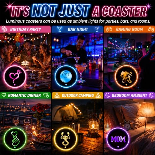 2 Hearts Car LED Cup Holder Lights Vibration Sensor Cups Coasters - color: 2 Hearts