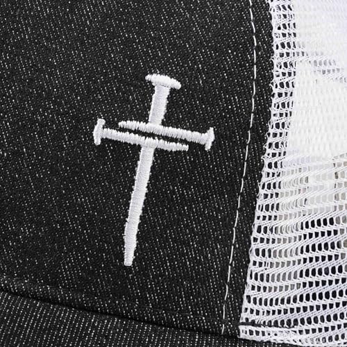 Christian Jesus Cross Hat - Faith Hats for Men Women - Religious Gifts for Thanksgiving Christmas - color: Cross/Black