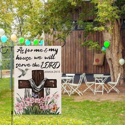 Spring Garden Flag Religious Christian Cross Spring Vertical Double Sided Yard Outdoor Decorations 12.5 x 18 Inch