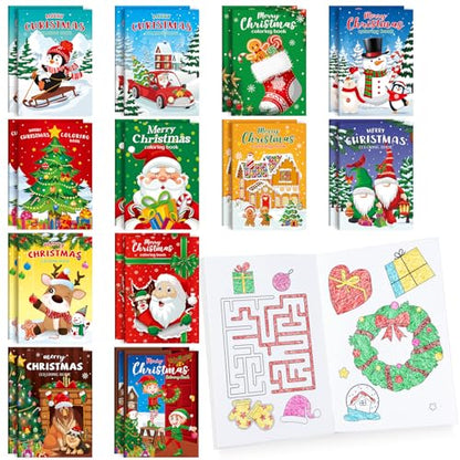 BenLouis 60Pcs Christmas Mini Coloring Books Bulk for Kids Party Favors - style: Christmas