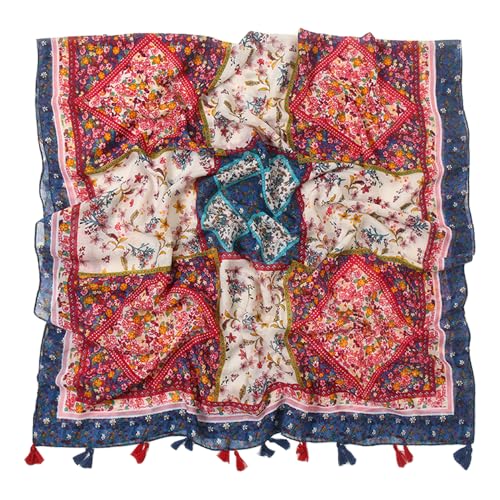 Yeieeo Boho Scarf for Women Lightweight Floral Printed Scarf Fall Winter Fashion Fringed Shawl - color: Floral 11