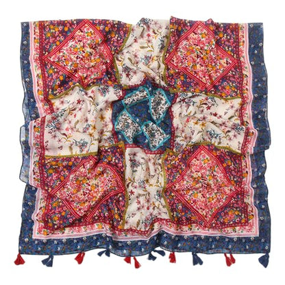 Yeieeo Boho Scarf for Women Lightweight Floral Printed Scarf Fall Winter Fashion Fringed Shawl - color: Floral 11