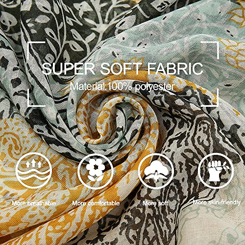 Yeieeo Boho Scarf for Women Lightweight Floral Printed Scarf Fall Winter Fashion Fringed Shawl - color: Floral 4