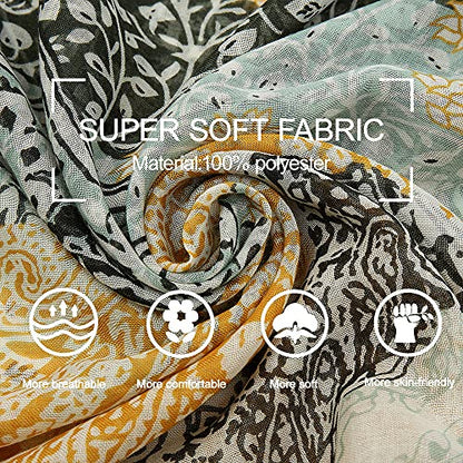 Yeieeo Boho Scarf for Women Lightweight Floral Printed Scarf Fall Winter Fashion Fringed Shawl - color: Floral 4