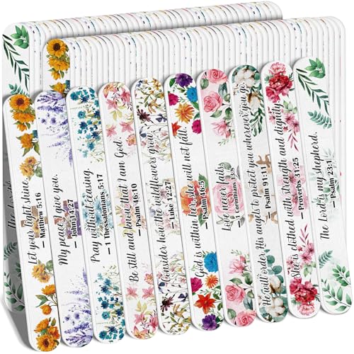 52PCS Christian Bible Verse Gifts for Women Bulk Emery Boards for Nails