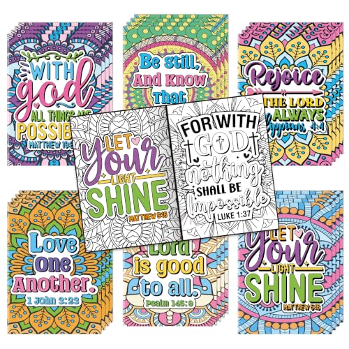 Dvbonike 24Pcs Religious Coloring Books Bible Mandala DIY Color-in Pages - color: A-bible Style ⑤