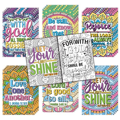 Dvbonike 24Pcs Religious Coloring Books Bible Mandala DIY Color-in Pages - color: A-bible Style ⑤