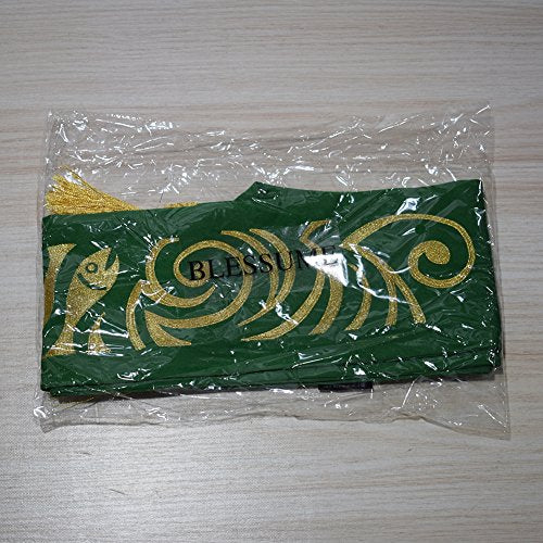 BLESSUME Green Stole Chasuble Clergy Pastor Embroidery Stole