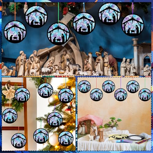 Eersida 32 Pcs Christmas a Suncatcher Craft Kit Stained Glass DIY - style: Christmas A