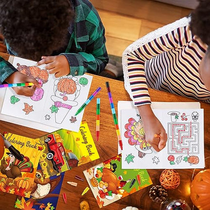 BenLouis 60Pcs Thanksgiving Mini Coloring Books Bulk for Kids Party Favors - style: Thanksgiving