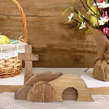 Empty Tomb Wooden Decor Easter Resurrection Scene Set for Home Decor