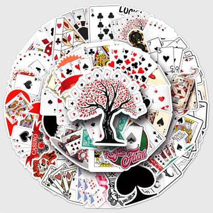 50PCS Poker Card Stickers, Waterproof Vinyl Decals, Casino Themed Stickers for Water Bottles, Laptops, Scrapbooking（Playing Cards） - color: Playing Cards