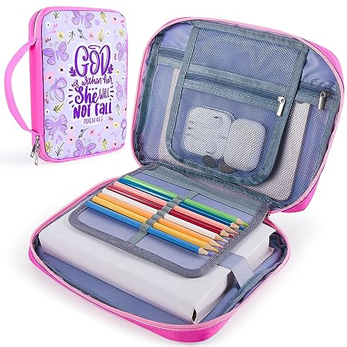 ICOSY Bible Cover, Church Bag for Women and Girls - color: Purple